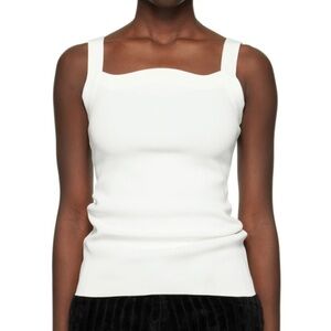 RECTO White Curved Neck Tank Top Medium full length
